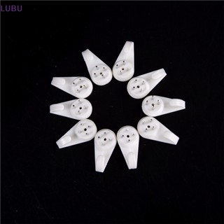 Lubu ใหม่ ตะขอพลาสติก สีขาว สําหรับแขวนกรอบรูป ติดผนัง 10 ชิ้น