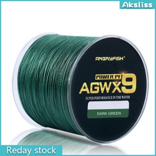 Aks Angryfish Agwx9 สายเบ็ดตกปลา แบบถัก 500 ม. ทนทาน แข็งแรงมาก