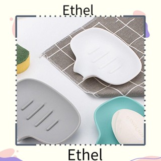 Ethel1 กล่องสบู่ซิลิโคน กันลื่น ระบายน้ํา แบบพกพา เกรดอาหาร สําหรับครัวเรือน