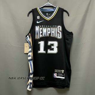 【คุณภาพสูง】ใหม่ ของแท้ Memphis Grizzlies NBA 2022-23 สําหรับผู้ชาย #13 Jaren Jackson Jr. เสื้อกีฬาแขนสั้น ลายทีมสวิงแมน สีดํา