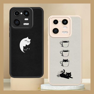 Anti-knock Dirt-resistant Phone Case For Xiaomi 13 Pro couple simple leather Phone lens protection personality Cartoon