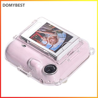 ❤ Domybest Mini 12 เคสคริสตัลอัปเดต พร้อมเคสกล้อง สายคล้องไหล่ สําหรับ Fujifilm Instax Mini 12