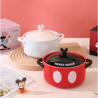 ชามเซรามิค ขนาดใหญ่ จุของได้เยอะ ลาย Disney Mickey 850 มล. สําหรับใส่ซุป ก๋วยเตี๋ยว