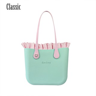 ใหม่ Obag O bag Style Ambag Classic Big EVA กระเป๋าผู้หญิงบวก frill inner Long Leather Handles lady girls กระเป๋าถือกระเป๋าสะพายไหล่