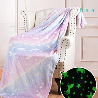 ผ้าห่ม ผ้าฟลีซ แบบนุ่มพิเศษ ลาย Blala Glow in The Dark เหมาะกับของขวัญ สําหรับเด็กผู้ชาย และผู้ใหญ่