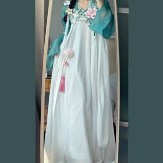 ของแท้ Tianxiang Hanfu ชุดเสื้อเชิ้ต ความยาวเต้านม สไตล์จีนโบราณ เหมาะกับฤดูร้อน สําหรับผู้ใหญ่ E7Z8