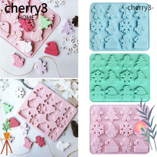 Cherry3 แม่พิมพ์ทําเค้กช็อคโกแลต ขนมปังขิง สโนว์แมน แฮนด์เมด 12 ช่อง