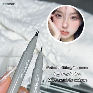 HERORANGE ขนตาล่างแบบสองกรงเล็บ Bifurcated Very Fine Liquid Eyeliner Pen Lasting Non-smudged Waterproof Lying Silkworm Eyeliner [icebear]