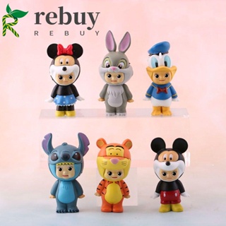 Rebuy ตุ๊กตาฟิกเกอร์ การ์ตูนมิกกี้ สติทช์ เป็ด Q Version ของเล่นสําหรับเด็ก