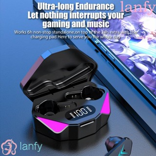 Lanfy หูฟังเกมมิ่งไร้สาย บลูทูธ X15 X15 หน้าจอสัมผัสดิจิทัล สไตล์แฟชั่น