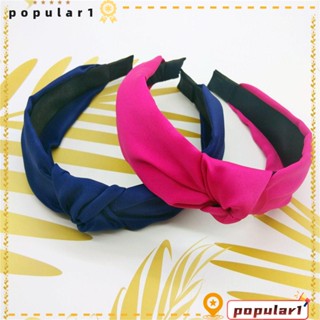 POPULAR ที่คาดผม ผ้าซาติน สีพื้น สําหรับผู้หญิง