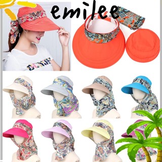 Emilee หมวกบังแดด ผู้หญิง แฟชั่น กลางแจ้ง ขี่ พับได้ แบบพกพา หมวกชายหาด