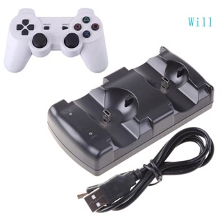 Will พอร์ตชาร์จ 2 พอร์ต สําหรับจอยเกม PS3 Dual 2 ที่จับ