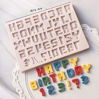 แม่พิมพ์ซิลิโคน รูปตัวอักษร Happy Birthday สําหรับตกแต่งขอบเค้ก ช็อคโกแลต เบเกอรี่