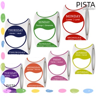 สติกเกอร์ฉลาก PISTA Monday Through Sunday หลากสีสัน ลอกออกได้ สําหรับติดตกแต่งสํานักงาน บ้าน