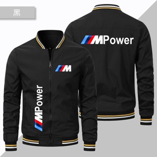 เสื้อแจ็กเก็ตเบสบอล แบบบาง แต่งซิป กันลม ลายโลโก้ Bmw M POWER M3 M4 M5 สําหรับแข่งรถ