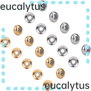 Eucalytus1 ลูกปัดซิลิโคน ชุบทอง 6 มม. รู 6 มม. สําหรับทําเครื่องประดับ 20 ชิ้น