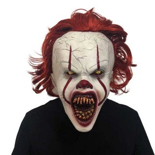 LED Joker Pennywise Mask Stephen King Joker Horror Cosplay Latex Masks Helmet Clown Halloween Party Costume