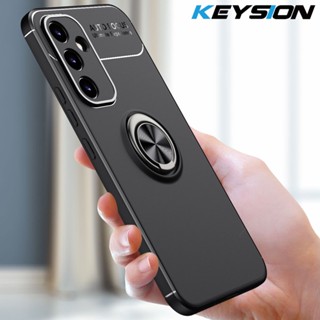 Keysion เคสโทรศัพท์ ซิลิโคนนิ่ม ผิวด้าน กันกระแทก พร้อมแหวนขาตั้ง สําหรับ Samsung A54 5G A34 A24 A25 A14 LTE A04S Galaxy S23 FE