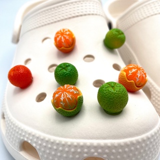 การ์ตูน Raspberry Jibitz สําหรับผู้ชาย ผลไม้สีส้ม Jibits Charm Tangerine Jibbits Crocks อุปกรณ์ตกแต่งรองเท้า จี้หมุด