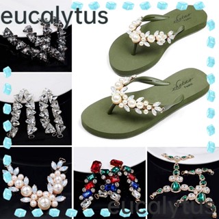 Eucalytus1 รองเท้าแตะโซ่คริสตัล อุปกรณ์เสริม สําหรับเย็บผ้า DIY