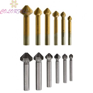 【COLORFUL】Drill Bits Wooden Drill Bit 3 Flute HSS 90 Degree Countersink Drill Bit