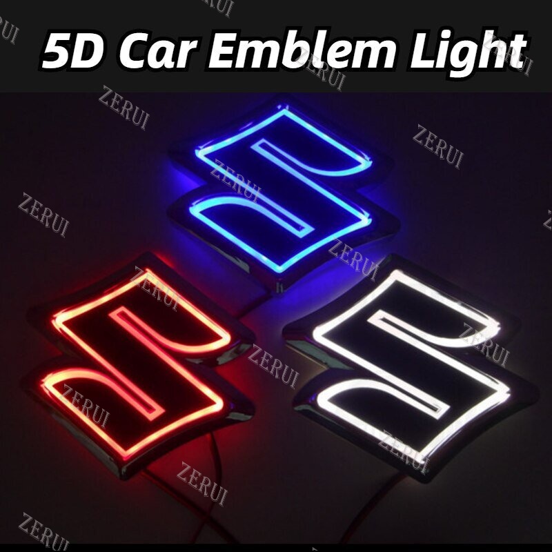 Zr ตราสัญลักษณ์ LED 5D สําหรับ Suzuki Logo Swift Samurai SX4 Jimny Vitara Baleno Alto Hayabusa