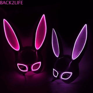 Back2life หน้ากากคอสเพลย์ รูปกระต่าย มีไฟ Led หลากสีสัน