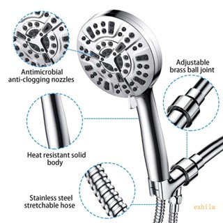 Exhila หัวฝักบัวอาบน้ํา แบบมือถือ พร้อมสายท่อ ประหยัดน้ํา