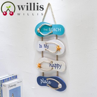 Willis Quadruplet รองเท้าแตะ แบบไม้ สไตล์ชายหาด เรโทร เมดิเตอร์เรเนียน สําหรับแขวนผนังห้องน้ํา