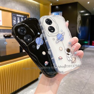 ใหม่ เคสโทรศัพท์มือถือ TPU นิ่ม ปิดด้านหลัง ป้องกันเลนส์ ลายการ์ตูนนักบินอวกาศ แวววาว สําหรับ OPPO A98 A78 A17 A17k A77 A77s A57 A96 A76 A16 A95 A74 4G 5G เคส Phone Case