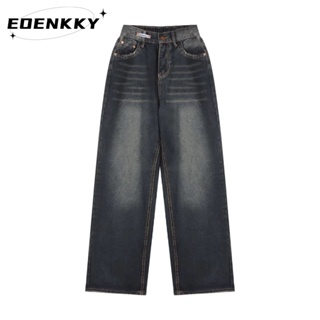 EOENKKY กางเกงขายาว กางเกงยีสน์ผู้หญิง ทรงหลวม ๆ ตรง Retro Hip Hop Pants 2023 NEW Style  Korean Style Trendy fashion สวยงาม A97L0WJ 36Z230909