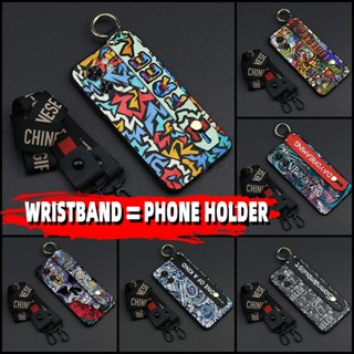 Dirt-resistant Shockproof Phone Case For MOTO Edge40 Soft case Wristband Phone Holder Graffiti Kickstand Anti-dust Silicone