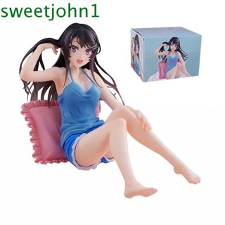 Sweetjohn โมเดลฟิกเกอร์ PVC อนิเมะ Sakurajima กางเกงขาสั้น สีฟ้า ของเล่นสําหรับเด็ก