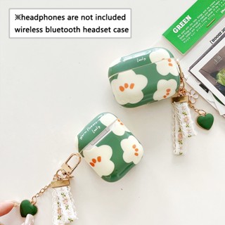 Imd เคสหูฟังบลูทูธไร้สาย ลายดอกไม้ สีเขียว สําหรับ Airpods 1 2nd 3 Pro Pro2 Airpodspro Generation