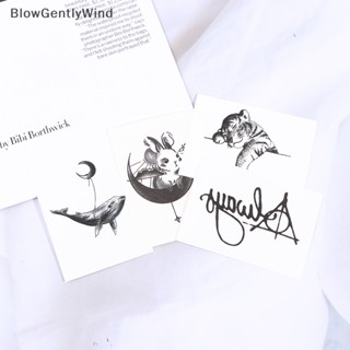 Blowgentlywind สติกเกอร์รอยสักชั่วคราว รูปปลาวาฬ เสือ ดวงจันทร์ สําหรับนักเรียน 1 ชิ้น