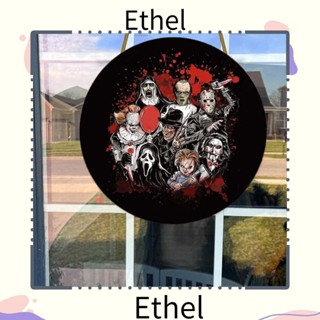 Ethel1 ป้ายไม้แขวนประตู ทรงกลม ลาย Welcome สําหรับตกแต่งบ้าน