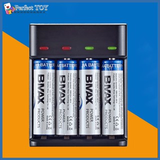 Pst Bmax กล่องชาร์จแบตเตอรี่ 4 ช่อง Usb Aa Aaa 1.2v Ni-mh ความจุสูง