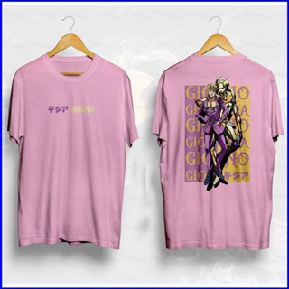 Yt1 เสื้อยืดแขนสั้นลําลอง ทรงหลวม พิมพ์ลายอนิเมะ JoJos Bizarre Adventure Giorno Giovanna Unsiex TY1