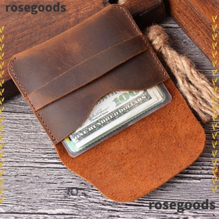 Rosegoods1 กระเป๋าใส่เหรียญ ใส่บัตรได้ แบบเรียบง่าย สไตล์เรโทร