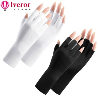 Lveror ถุงมือป้องกันรังสียูวี มีไฟ Led ป้องกันนิ้วมือ อุปกรณ์เสริม สําหรับตกแต่งเล็บ