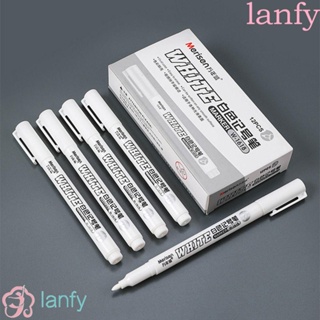 Lanfy ปากกามาร์กเกอร์ กันน้ํา แห้งเร็ว ไม่ซีดจาง เขียนลื่น ไม่เสียรูปง่าย สีขาว สําหรับสํานักงาน โรงเรียน 3 ชิ้น