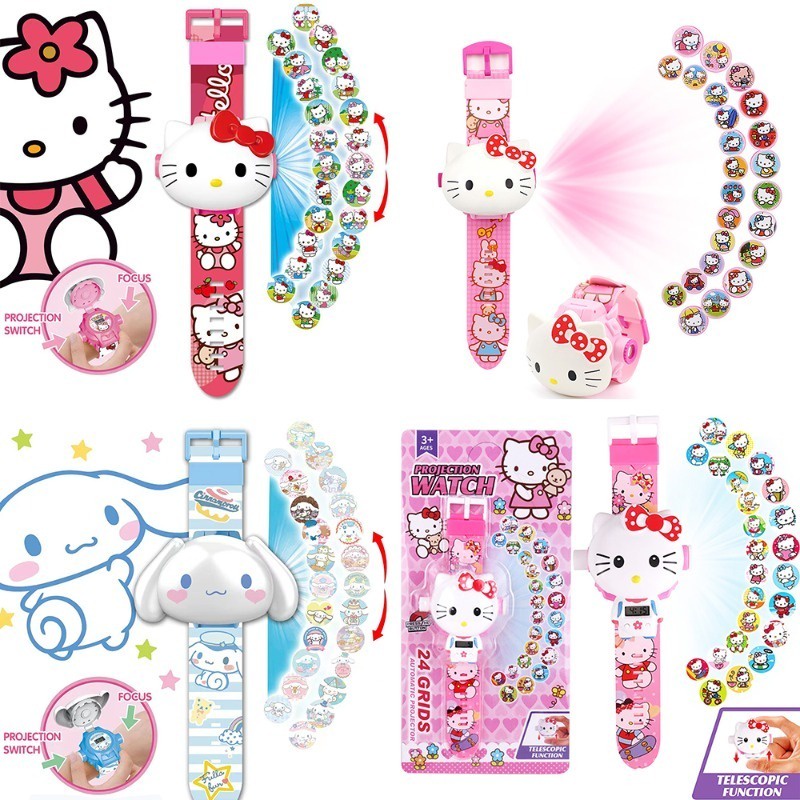 24 ฟิกเกอร์ Kulomi Melody ฟิกเกอร์การ์ตูน อะนิเมะ นาฬิกาพลิก โปรเจคเตอร์ เด็ก 3D นาฬิกาฉายภาพการ์ตูน นาฬิกาอิเล็กทรอนิกส์ นาฬิกาของขวัญวันเกิด