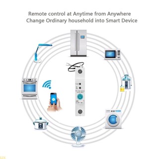 Xin เบรกเกอร์วงจร WIFI อัจฉริยะ พร้อมสวิตช์มิเตอร์ เปิด-ปิด รีโมตคอนโทรล ไร้สาย Ewelink