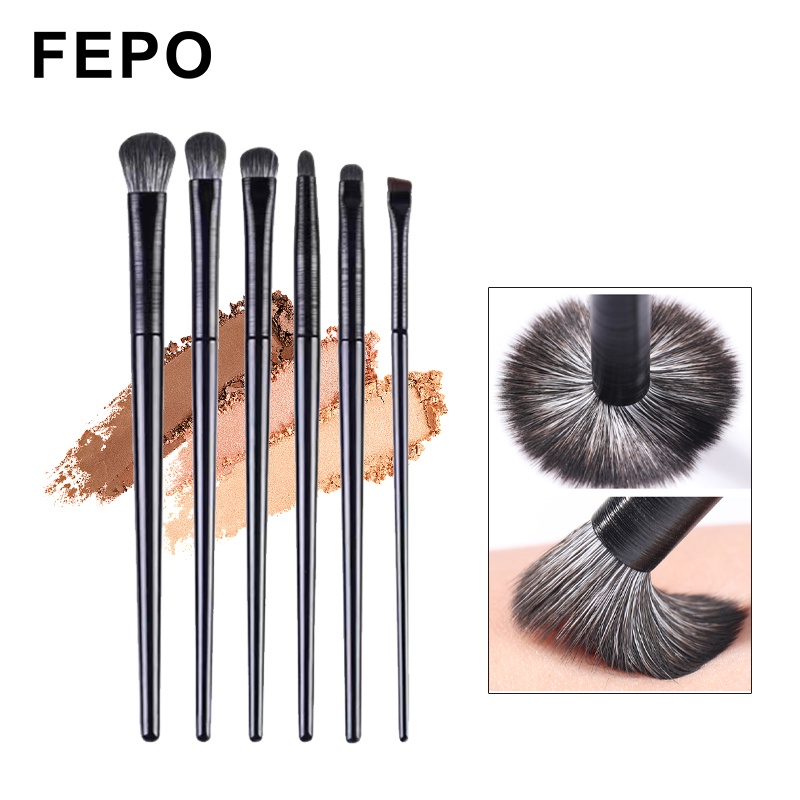 FEPO 6 ชิ้น/เซ็ต Professional Eye แปรงแต่งหน้าสะดวกขนาดกะทัดรัดอายแชโดว์แปรง