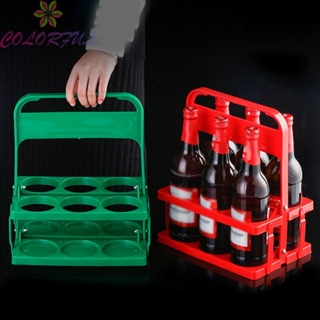 【COLORFUL】Plastic Basket Carrier Basket Foldable Reusable 6 Pack Beer Rack Brand New