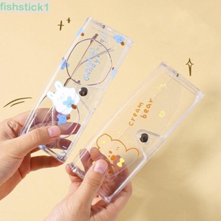 Fishstick1 เคสใส ลายตัวอักษร ดอกไม้ กระต่าย หมี แบบพกพา ป้องกันแว่นตา สําหรับผู้ชาย นักเรียน
