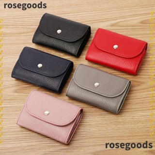 Rosegoods1 กระเป๋าใส่บัตรเครดิต หนัง PU ขนาดเล็ก แบบพกพา จุของได้เยอะ สําหรับผู้หญิง และผู้ชาย