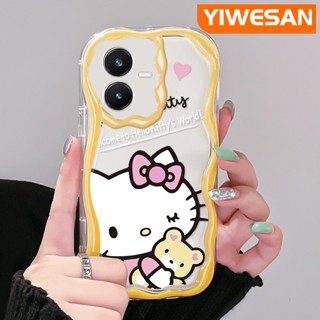 เคสโทรศัพท์มือถือแบบนิ่ม ใส กันกระแทก ลายการ์ตูนแมว หมี สําหรับ VIVO Y22 Y22s