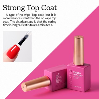 NailsFC VENDEENI ท็อปเงาไม่เช็ด ท็อปเงาทนมาก Strong Top Coat ขวดสีชมพู ไม่ต้องเช็ด